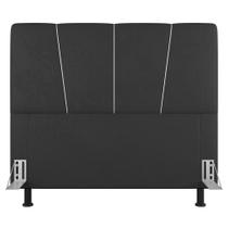 Cabeceira Cama Box Casal King Size Amber 195cm Estofada Suede Cinza Escuro - Abmaza Cabeceira Cama Box Casal King Size Amber 195cm Estofada Suede Cinza Escuro - Abmaza