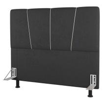 Cabeceira Cama Box Casal King Size Amber 195cm Estofada Suede Cinza Escuro - Abmaza Cabeceira Cama Box Casal King Size Amber 195cm Estofada Suede Cinza Escuro - Abmaza