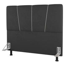 Cabeceira Cama Box Casal King Size Amber 195cm Estofada Suede Cinza Escuro - Desk Design Cabeceira Cama Box Casal King Size Amber 195cm Estofada Suede Cinza Escuro - Desk Design