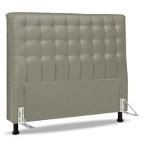 Cabeceira Cama Box Casal King Size Ciara 195cm Botonê com Frame Sintético Bege - Desk Design
