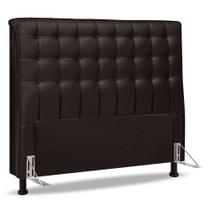 Cabeceira Cama Box Casal King Size Ciara 195cm Botonê com Frame Suede Marrom - Desk Design