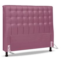 Cabeceira Cama Box Casal King Size Ciara 195cm Botonê com Frame Suede Rosa - Abmaza