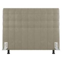 Cabeceira Cama Box Casal King Size Dahlia 195cm Com Frame Suede Bege - Abmaza