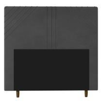 Cabeceira Cama Box Casal King Size Lisboa 195cm Suede Cinza - Abmaza