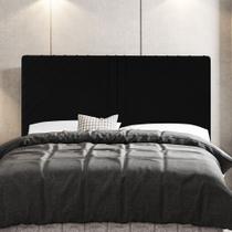 Cabeceira Cama Box Casal King Size Lisboa 195cm Suede Preto - Abmaza Cabeceira Cama Box Casal King Size Lisboa 195cm Suede Preto - Abmaza