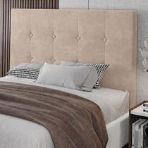 Cabeceira Cama Box Casal King Size Luana 193cm Veludo Bege - Abmaza