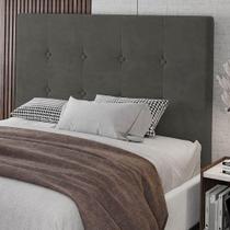 Cabeceira Cama Box Casal King Size Luana 193cm Veludo Cinza - Abmaza