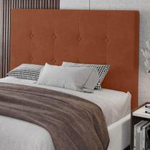 Cabeceira Cama Box Casal King Size Luana 193cm Veludo Laranja - Abmaza