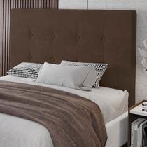 Cabeceira Cama Box Casal King Size Luana 193cm Veludo Marrom - Abmaza