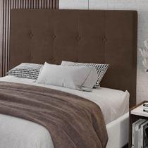 Cabeceira Cama Box Casal King Size Luana 193cm Veludo Marrom - Abmaza