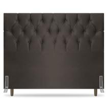 Cabeceira Cama Box Casal King Size Madrid 195cm Suede Marrom - Desk Design