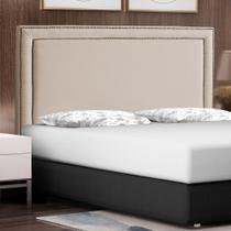 Cabeceira Cama Box Casal King Size Maísa 195cm Com Frame Linho Bege - Abmaza