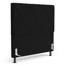 Cabeceira Cama Box Casal King Size Mel 195cm com Frame Sintético Preto - Desk Design