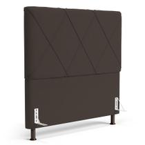 Cabeceira Cama Box Casal King Size Mel 195cm com Frame Suede Marrom - Desk Design