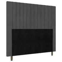 Cabeceira Cama Box Casal King Size Nala 195cm Suede Cinza - Abmaza
