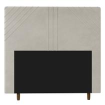 Cabeceira Cama Box Casal Lisboa 140cm Veludo Bege - Desk Design