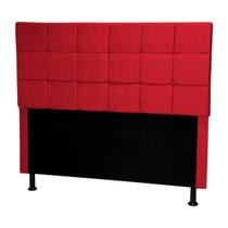 Cabeceira Cama Box Casal Londres 1,40 Suede Vermelho