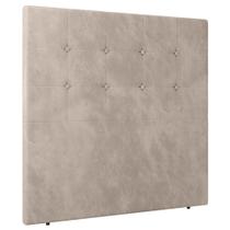 Cabeceira Cama Box Casal Luana 140cm Veludo Bege - Desk Design Cabeceira Cama Box Casal Luana 140cm Veludo Bege - Desk Design