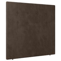 Cabeceira Cama Box Casal Luana 140cm Veludo Marrom - Desk Design Cabeceira Cama Box Casal Luana 140cm Veludo Marrom - Desk Design