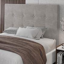 Cabeceira Cama Box Casal Luana 140cm Veludo Prata - Abmaza Cabeceira Cama Box Casal Luana 140cm Veludo Prata - Abmaza