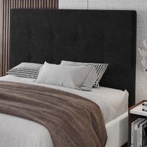 Cabeceira Cama Box Casal Luana 140cm Veludo Preto - Abmaza Cabeceira Cama Box Casal Luana 140cm Veludo Preto - Abmaza