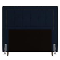 Cabeceira Cama Box Casal Luxor 140cm com Tachas e Frame Veludo Azul Marinho - Abmaza Cabeceira Cama Box Casal Luxor 140cm com Tachas e Frame Veludo Azul Marinho - Abmaza