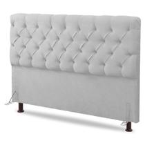 Cabeceira Cama Box Casal Lylla 140cm Capitonê Com Frame Sintético Branco - Abmaza