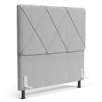 Cabeceira Cama Box Casal Mel 140cm Com Frame Linho Cinza Claro - Abmaza Cabeceira Cama Box Casal Mel 140cm Com Frame Linho Cinza Claro - Abmaza