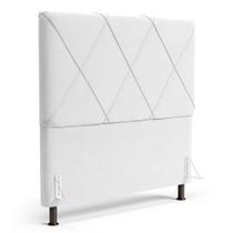 Cabeceira Cama Box Casal Mel 140cm com Frame Sintético Branco - Desk Design Cabeceira Cama Box Casal Mel 140cm com Frame Sintético Branco - Desk Design