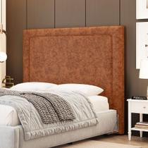 Cabeceira Cama Box Casal Padrão Alba 140cm com Frame material sintético Caramelo - Abmaza Cabeceira Cama Box Casal Padrão Alba 140cm com Frame material sintético Caramelo - Abmaza