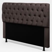 Cabeceira Cama Box Casal Padrão Sarah 140cm com Frame Suede Marrom - Desk Design Cabeceira Cama Box Casal Padrão Sarah 140cm com Frame Suede Marrom - Desk Design