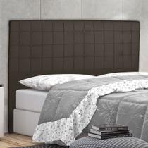 Cabeceira Cama Box Casal Paris Slim 140 Cm Suede Marrom