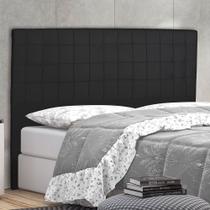 Cabeceira Cama Box Casal Paris Slim 140 Cm Suede Preto