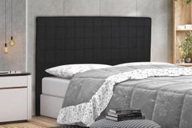 Cabeceira Cama Box Casal Paris Slim 1,40 Cm Suede Preto- THAINA DECORA