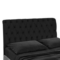 Cabeceira Cama Box Casal Queen 160 cm Potenza Suede Preto - Sheep Estofados