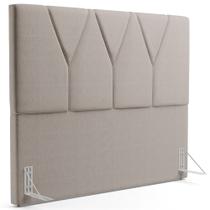 Cabeceira Cama Box Casal Queen 160cm Aura Linho W01 Bege - Mpozenato Cabeceira Cama Box Casal Queen 160cm Aura Linho W01 Bege - Mpozenato