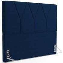 Cabeceira Cama Box Casal Queen 160cm Aura Suede W01 Azul - Mpozenato