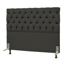 Cabeceira Cama Box Casal Queen 160cm Cristal Linho Chumbo - JS Móveis