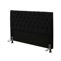 Cabeceira Cama Box Casal Queen 160cm Cristal Veludo Preto - JS Móveis