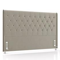 Cabeceira Cama Box Casal Queen 160cm Florenza P02 Veludo Bege - Mpozenato Cabeceira Cama Box Casal Queen 160cm Florenza P02 Veludo Bege - Mpozenato