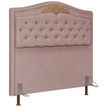 Cabeceira Cama Box Casal Queen 160cm Imperial Veludo J02 Rosê - Mpozenato Cabeceira Cama Box Casal Queen 160cm Imperial Veludo J02 Rosê - Mpozenato
