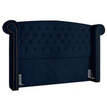 Cabeceira Cama Box Casal Queen 160cm Provença P02 Veludo Azul Marinho - Mpozenato