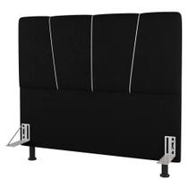 Cabeceira Cama Box Casal Queen Size Amber 160cm Estofada Sintético Preto - Abmaza Cabeceira Cama Box Casal Queen Size Amber 160cm Estofada Sintético Preto - Abmaza