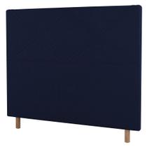 Cabeceira Cama Box Casal Queen Size Cairo 160cm Veludo Azul Marinho - Desk Design