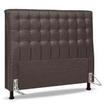 Cabeceira Cama Box Casal Queen Size Ciara 160cm Botonê Com Frame Linho Cacau - Abmaza
