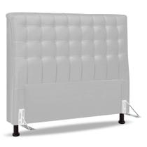 Cabeceira Cama Box Casal Queen Size Ciara 160cm Botonê com Frame Sintético Branco - Abmaza Cabeceira Cama Box Casal Queen Size Ciara 160cm Botonê com Frame Sintético Branco - Abmaza