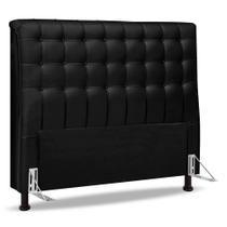 Cabeceira Cama Box Casal Queen Size Ciara 160cm Botonê com Frame Sintético Preto - Abmaza