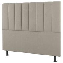 Cabeceira Cama Box Casal Queen Size Cora 160cm Suede Bege - Desk Design Cabeceira Cama Box Casal Queen Size Cora 160cm Suede Bege - Desk Design