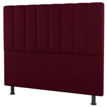 Cabeceira Cama Box Casal Queen Size Cora 160cm Suede Bordô - Desk Design Cabeceira Cama Box Casal Queen Size Cora 160cm Suede Bordô - Desk Design