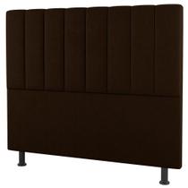Cabeceira Cama Box Casal Queen Size Cora 160cm Suede Marrom Cabeceira Cama Box Casal Queen Size Cora 160cm Suede Marrom